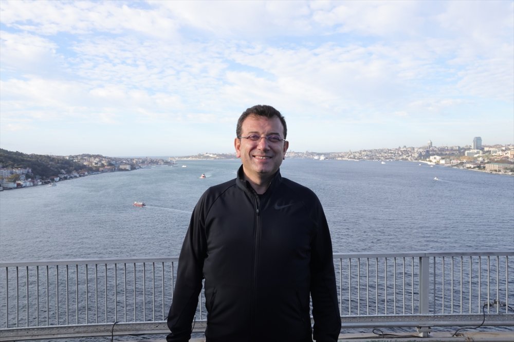 İBB Başkanı İmamoğlu 45. İstanbul Maratonu'nda basın mensuplarına konuştu