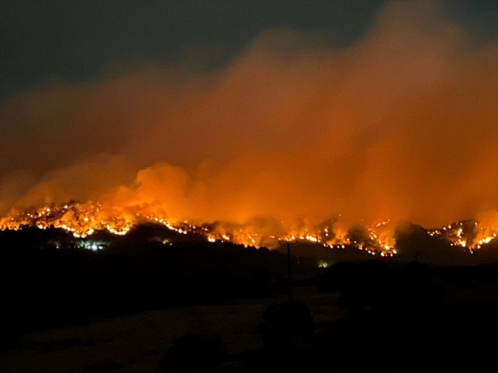 Uşak'ta çıkan orman yangınına karadan ve havadan müdahale sürüyor