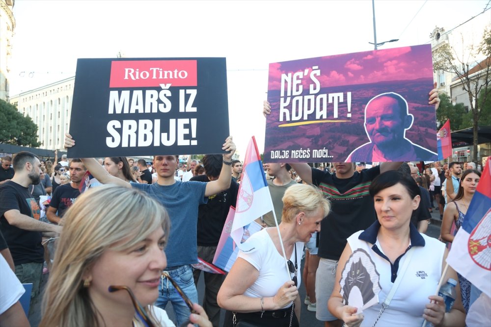 Sırbistan'da lityum çıkarma projesine karşı gösteri düzenlendi