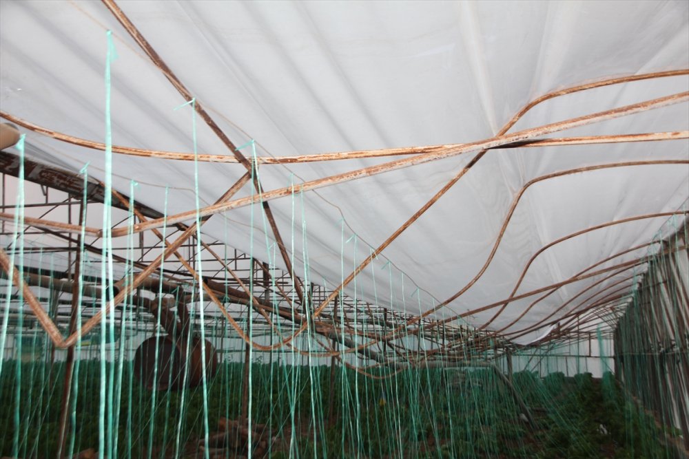 Antalya’da çıkan hortum ev ve seralara zarar verdi