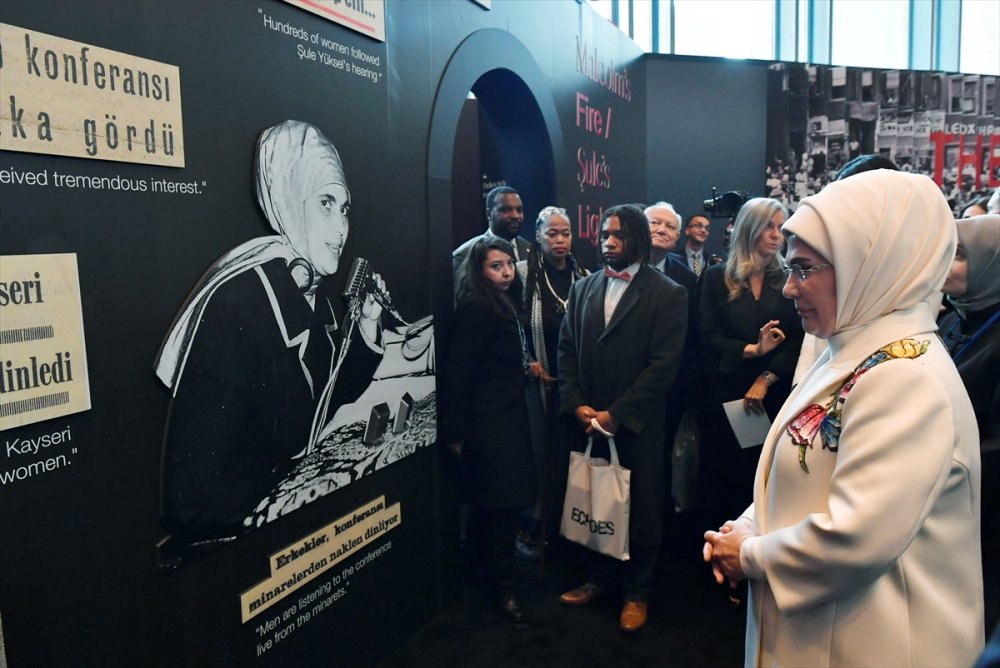 Emine Erdoğan, BM'de Şule Yüksel Şenler ve Malcolm X’in mirasını yaşatacak "Yankılar" sergisini açtı