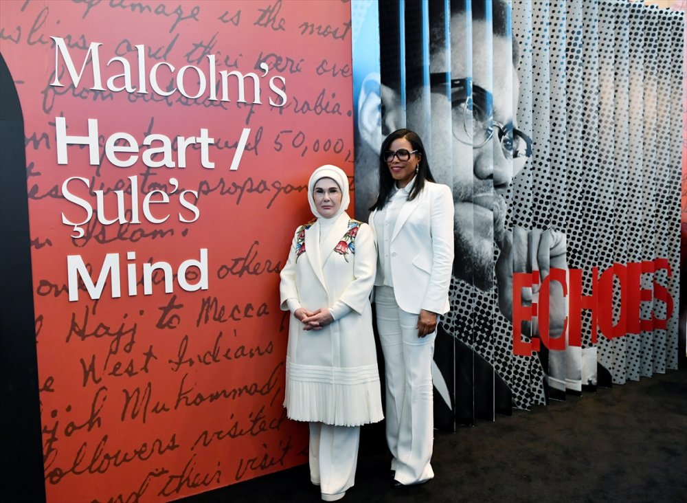 Emine Erdoğan, BM'de Şule Yüksel Şenler ve Malcolm X’in mirasını yaşatacak "Yankılar" sergisini açtı