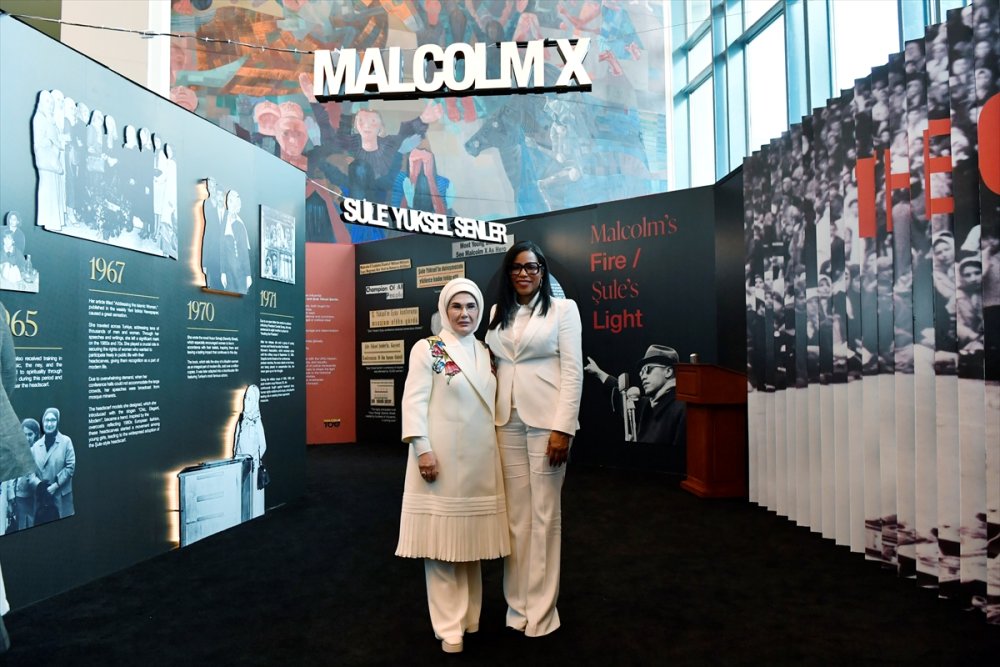 Emine Erdoğan, BM'de Şule Yüksel Şenler ve Malcolm X’in mirasını yaşatacak "Yankılar" sergisini açtı