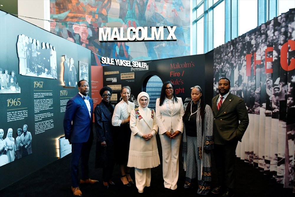 Emine Erdoğan, BM'de Şule Yüksel Şenler ve Malcolm X’in mirasını yaşatacak "Yankılar" sergisini açtı