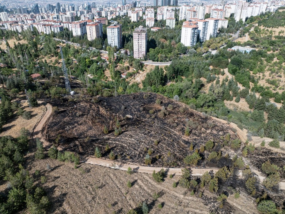 Çankay’da çalılık alanda çıkan yangın söndürüldü