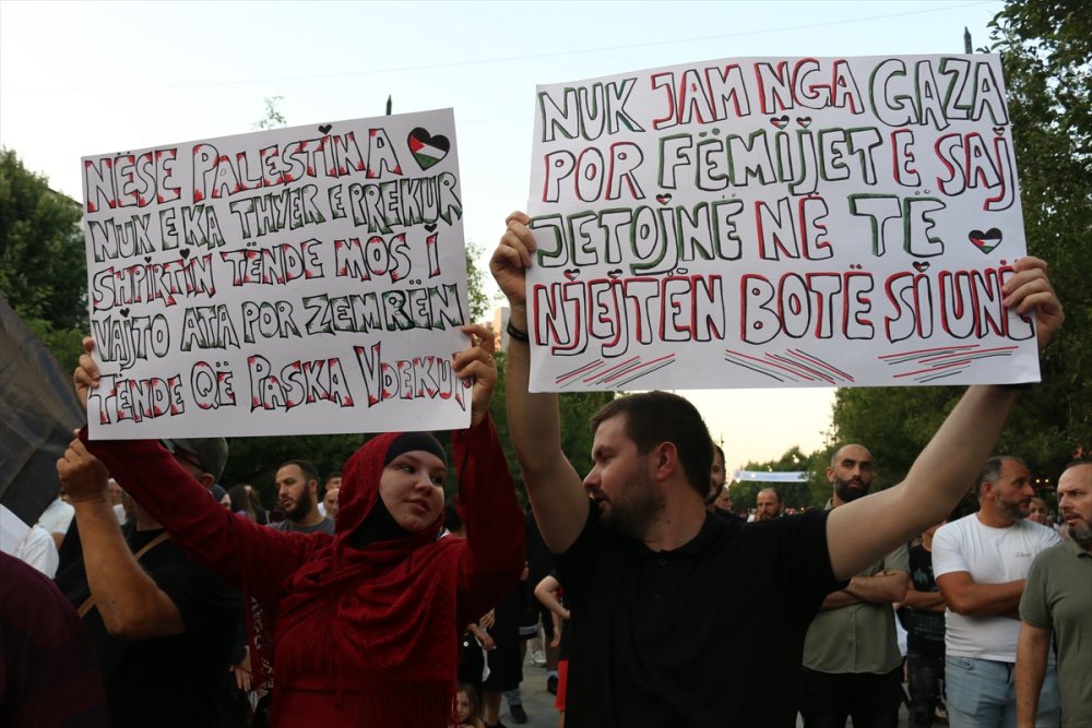 Kosova'da Filistin'e destek gösterisi düzenlendi