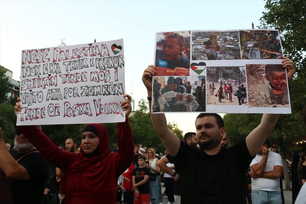 Kosova'da Filistin'e destek gösterisi düzenlendi