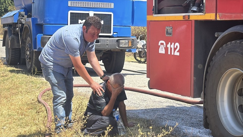 Edirne Süloğlu seyir halindeki akaryakıt tankerinde çıkan yangın söndürüldü