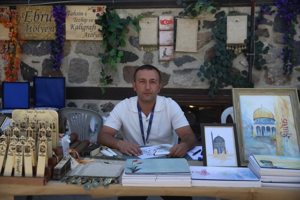 Erzurum'da Kültür Yolu Festivali'nin sanat atölyeleri Filistinli öğrencileri ağırladı