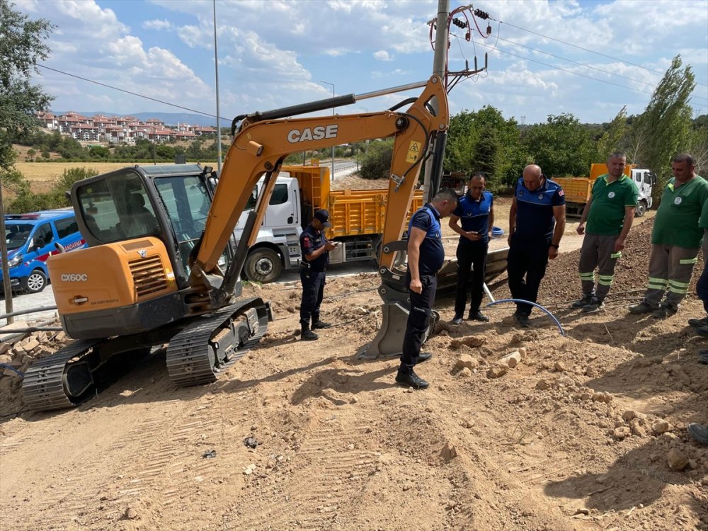 Denizli'de peyzaj düzenlemesinde Roma dönemine ait mezar taşı bulundu